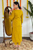 Glorious Mustard Embroidered Viscose Haldi Wear Pant Suit