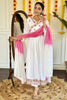 Fascinating Off-White Embroidered Viscose Festival Wear Pant Suit