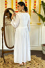 Fascinating Off-White Embroidered Viscose Festival Wear Pant Suit