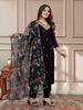 Alluring Black Embroidered Cotton Traditional Pant Suit