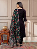 Alluring Black Embroidered Cotton Traditional Pant Suit