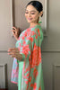 Fabulous Firozi Color Embroidered Viscose Event Wear Pant Suit