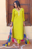 Enchanting Lime Green Embroidered Rayon Function Wear Pant Suit