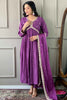 Alluring Purple Embroidered Viscose Traditional Pant Suit