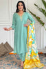 Tantalizing Sea Green Embroidered Viscose Event Wear Pant Suit