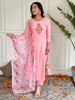 Winning Peach Embroidered Rayon Festival Wear Pant Suit