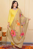 Ravishing Yellow Embroidered Viscose Haldi Wear Pant Suit With Dupatta