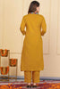 Delightful Mustard Embroidered Viscose Pant Suit With Dupatta