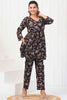 Lovely Black-Color Digital Printed Rayon Office Wear Co-Ord Set