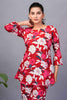 Delightful Red-Color Digital Printed Rayon Office Wear Co-Ord Set