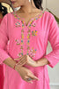 Amazing Pink Embroidered Viscose Traditional Pant Suit With Dupatta