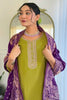 Gorgeous Green Embroidered Viscose Event Wear Pant Suit With Dupatta