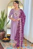 Beautiful Lavender Embroidered Viscose Function Wear Pant Suit