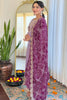 Beautiful Lavender Embroidered Viscose Function Wear Pant Suit