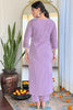 Beautiful Lavender Embroidered Viscose Function Wear Pant Suit