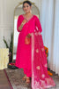 Alluring Pink Embroidered Viscose Traditional Pant Suit With Dupatta