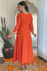 Marvelous Orange Embroidered Vichitra Silk Festival Wear Pant Suit