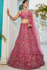 Beautiful Pink Embroidered Net Designer Lehenga Choli With Dupatta