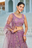 Delightful Purple Embroidered Net Wedding Lehenga Choli With Dupatta