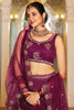 Lovable Burgundy Embroidered Net Reception Wear Lehenga Choli