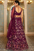 Lovable Burgundy Embroidered Net Reception Wear Lehenga Choli