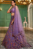 Astonishing Lavender Embroidered Net Lehenga Choli With Dupatta