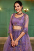 Astonishing Lavender Embroidered Net Lehenga Choli With Dupatta