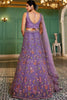 Astonishing Lavender Embroidered Net Lehenga Choli With Dupatta