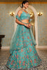 Fantastical Sea Green Embroidered Net Engagement Wear Lehenga Choli