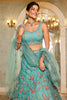 Fantastical Sea Green Embroidered Net Engagement Wear Lehenga Choli