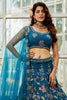 Incredible Blue Embroidered Net Bridesmaid Lehenga Choli With Dupatta