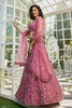 Surprising Pink Embroidered Net Wedding Lehenga Choli With Dupatta