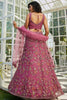 Surprising Pink Embroidered Net Wedding Lehenga Choli With Dupatta