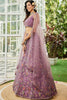 Wonderful Purple Embroidered Net Reception Wear Lehenga Choli