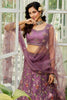 Wonderful Purple Embroidered Net Reception Wear Lehenga Choli