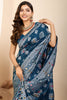 Glamorous Teal Blue Zari Weaving Silk Wedding Saree With Blouse