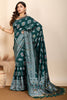 Precious Green Zari Weaving Silk Traditional Saree With Blouse