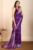 Alluring Purple Zari Weaving Silk Event Wear Saree With Blouse