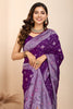 Alluring Purple Zari Weaving Silk Event Wear Saree With Blouse