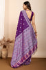 Alluring Purple Zari Weaving Silk Event Wear Saree With Blouse