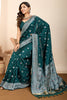 Lovely Green Zari Weaving Silk Function Wear Saree With Blouse