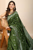 Magnetic Olive Green Zari Weaving Silk Mehendi Wear Saree