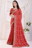 Incredible Maroon Bandhani Printed Silk Bridal Saree With Blouse