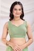 Adorable Pista Green Thread Embroidered Net Event Wear Saree