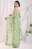 Adorable Pista Green Thread Embroidered Net Event Wear Saree