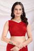 Bewitching Maroon Thread Embroidered Net Festival Wear Saree