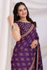 Dazzling Purple Bandhani Printed Silk Traditional Saree With Blouse