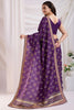 Dazzling Purple Bandhani Printed Silk Traditional Saree With Blouse