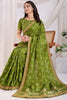 Enchanting Green Bandhani Printed Silk Mehendi Wear Saree With Blouse