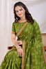 Enchanting Green Bandhani Printed Silk Mehendi Wear Saree With Blouse